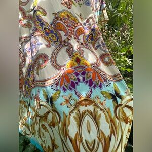 Johnny Was Multicolor Floral Paisley Blouse
